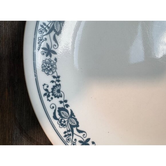 2 Vintage White Plates With Blue Floral Design 8" Diameter Dinnerware - Picture 4 of 9